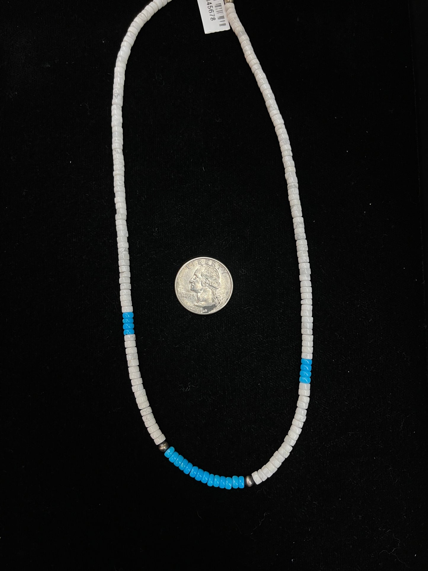 18" 4mm Howlite and Sleeping Beauty Turquoise Necklace