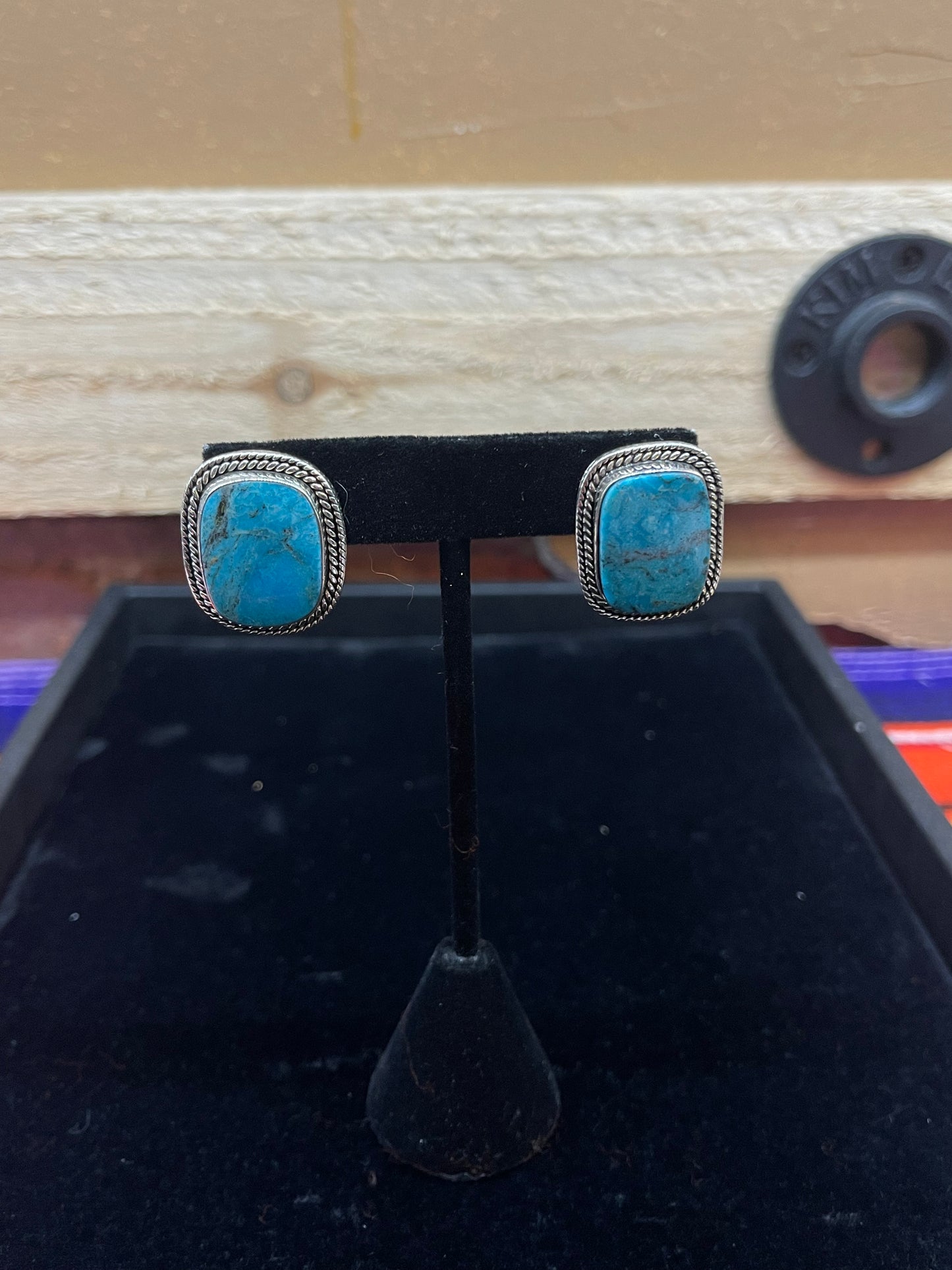 Square Turquoise Earrings