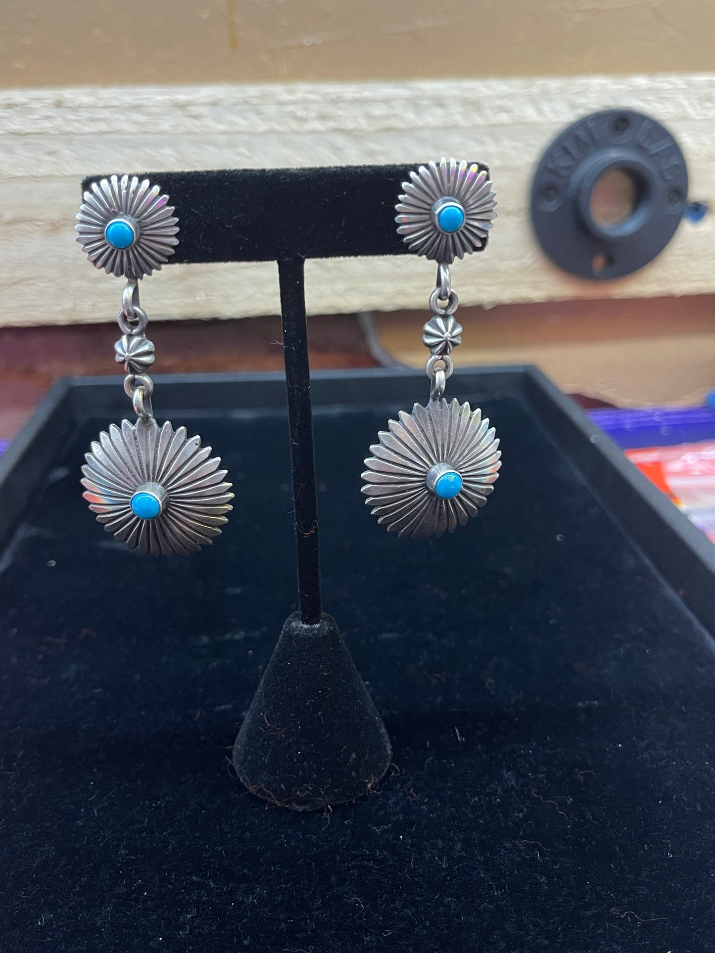 Turquoise Sterling Silver Dangle Earrings