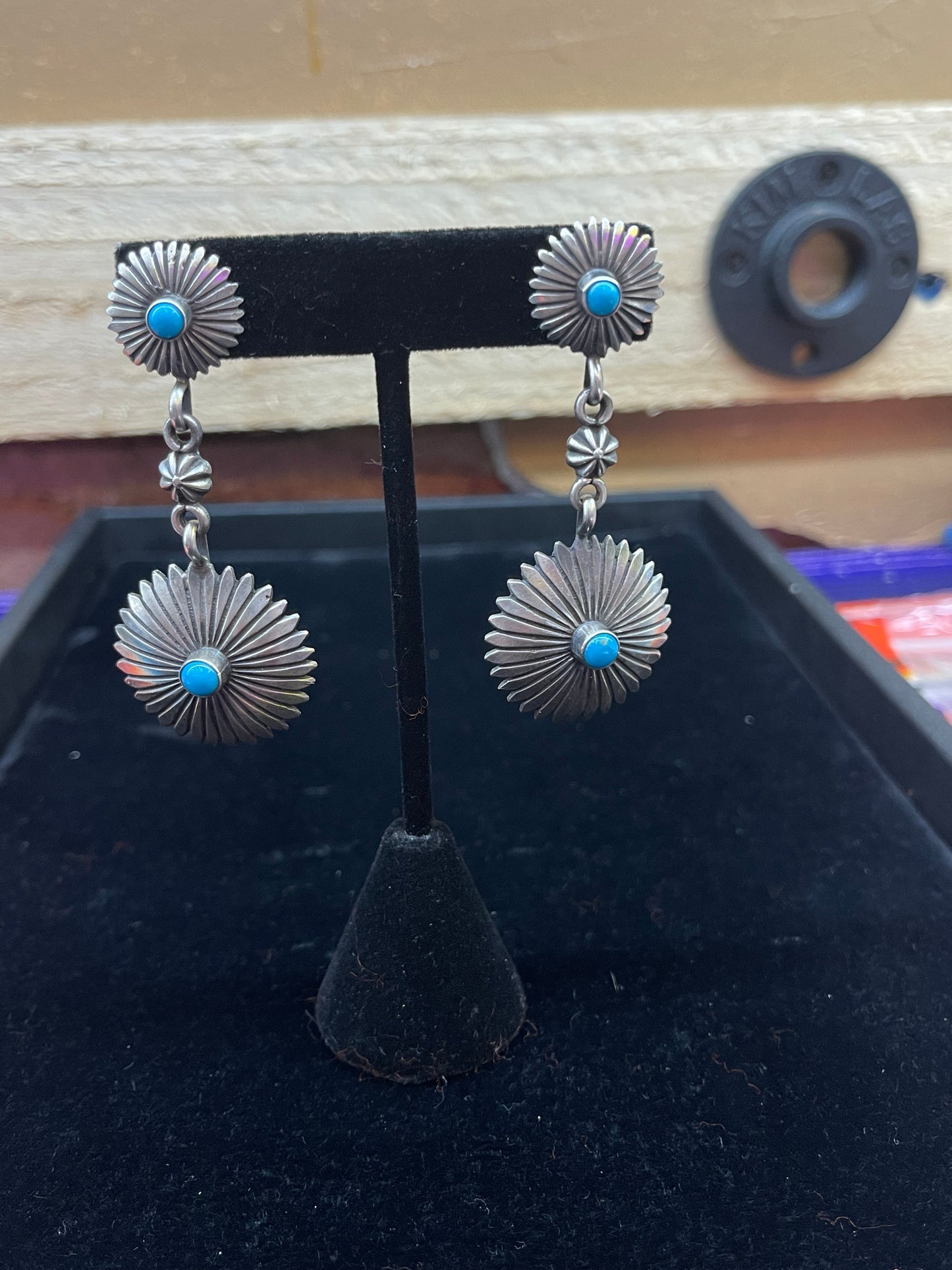 Turquoise Sterling Silver Dangle Earrings