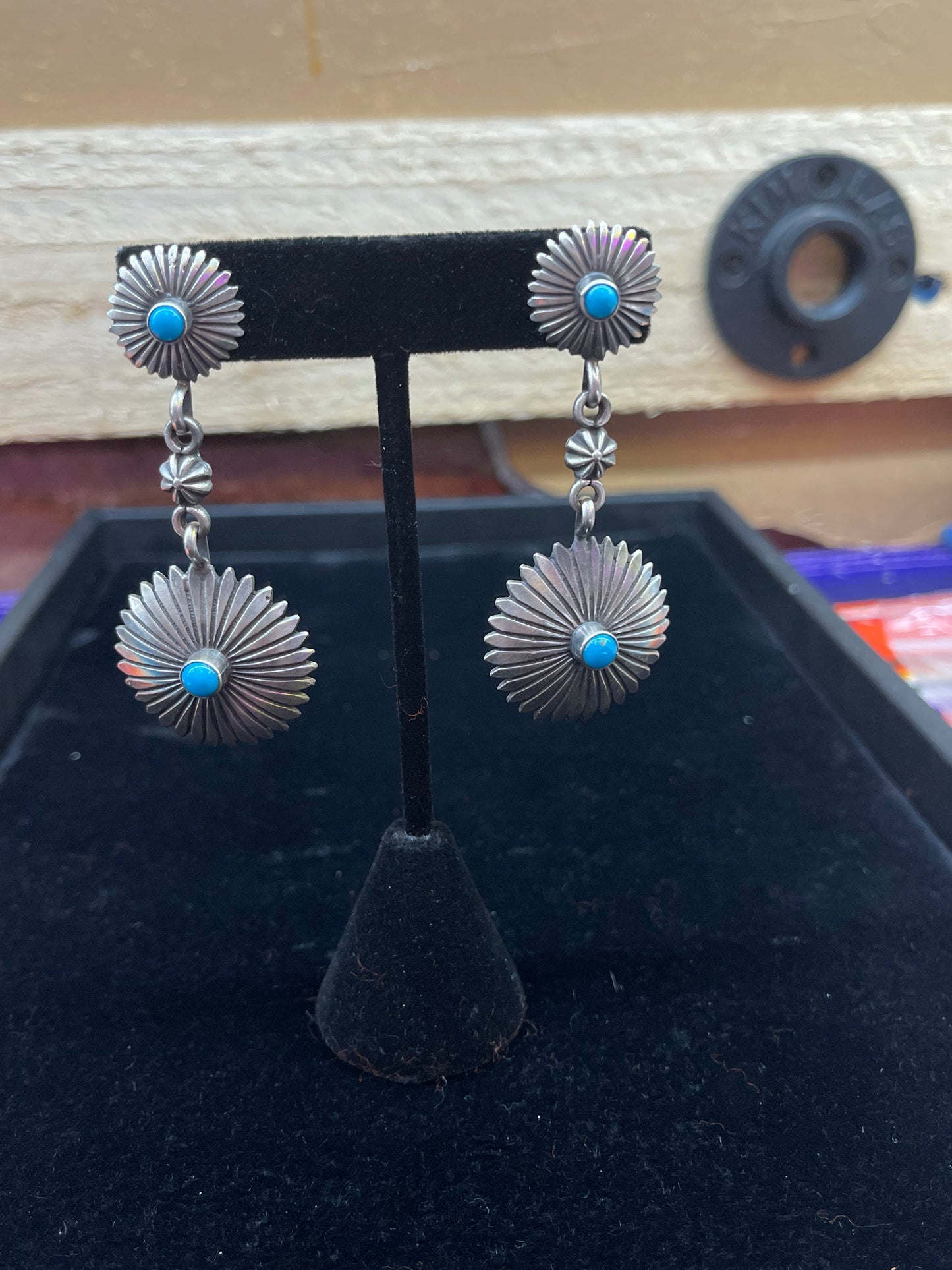 Turquoise Sterling Silver Dangle Earrings