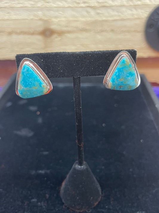 Triangle Kingman Turquoise Earrings