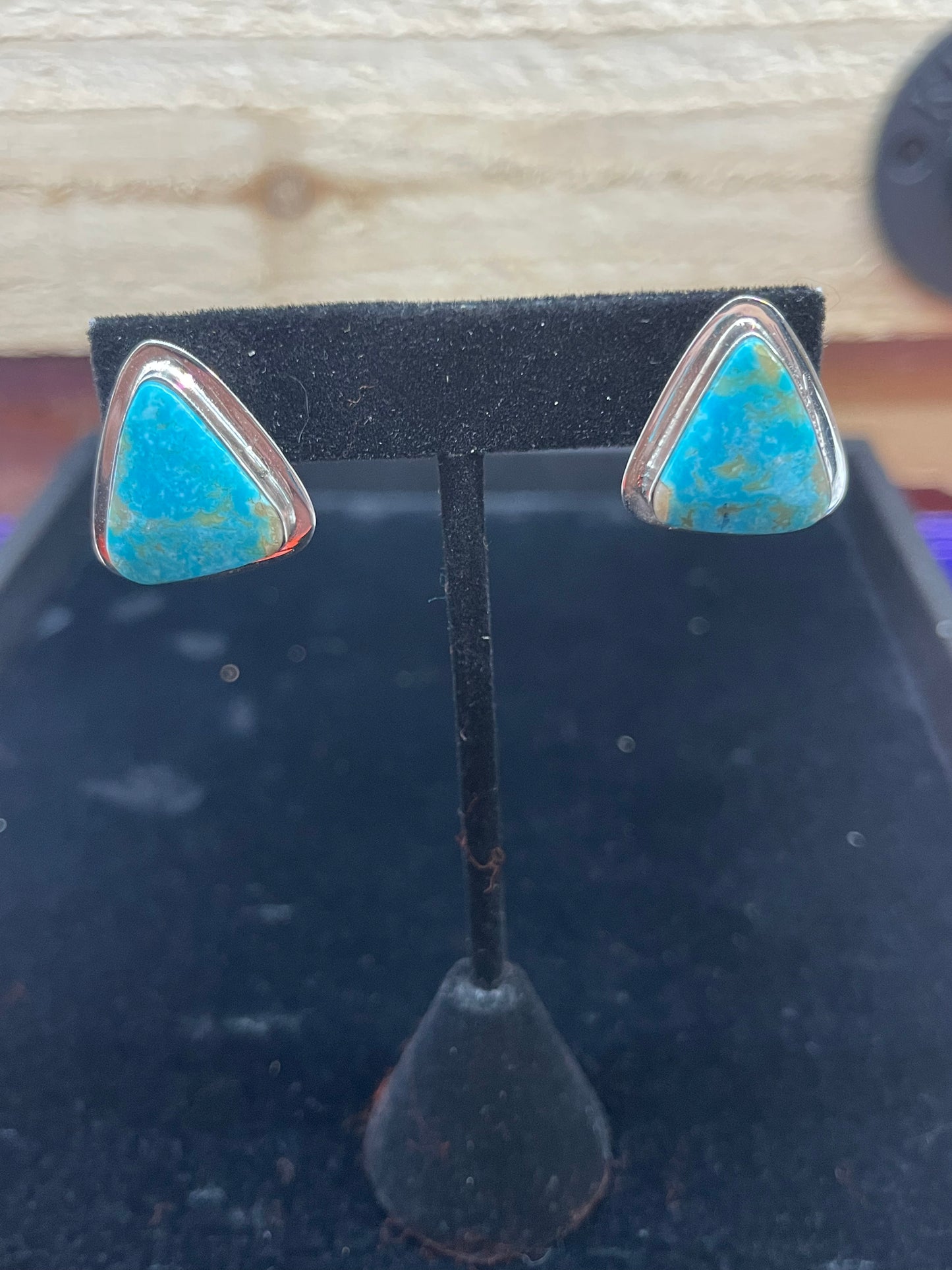 Triangle Kingman Turquoise Earrings