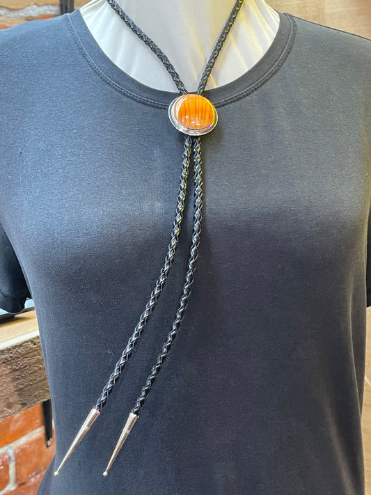 LOT 18 A 11/30 Orange Spiny bolo tie