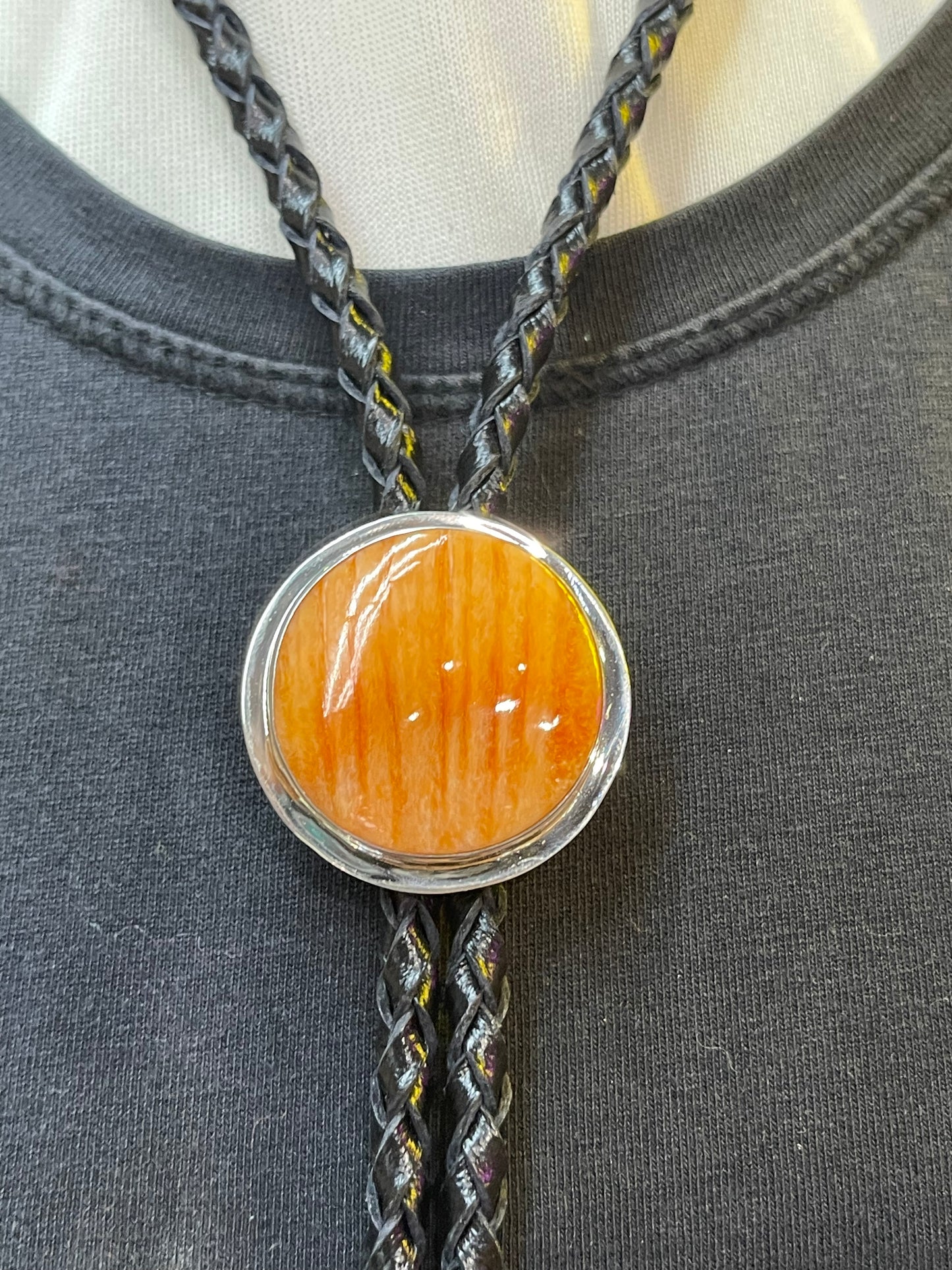 LOT 18 A 11/30 Orange Spiny bolo tie