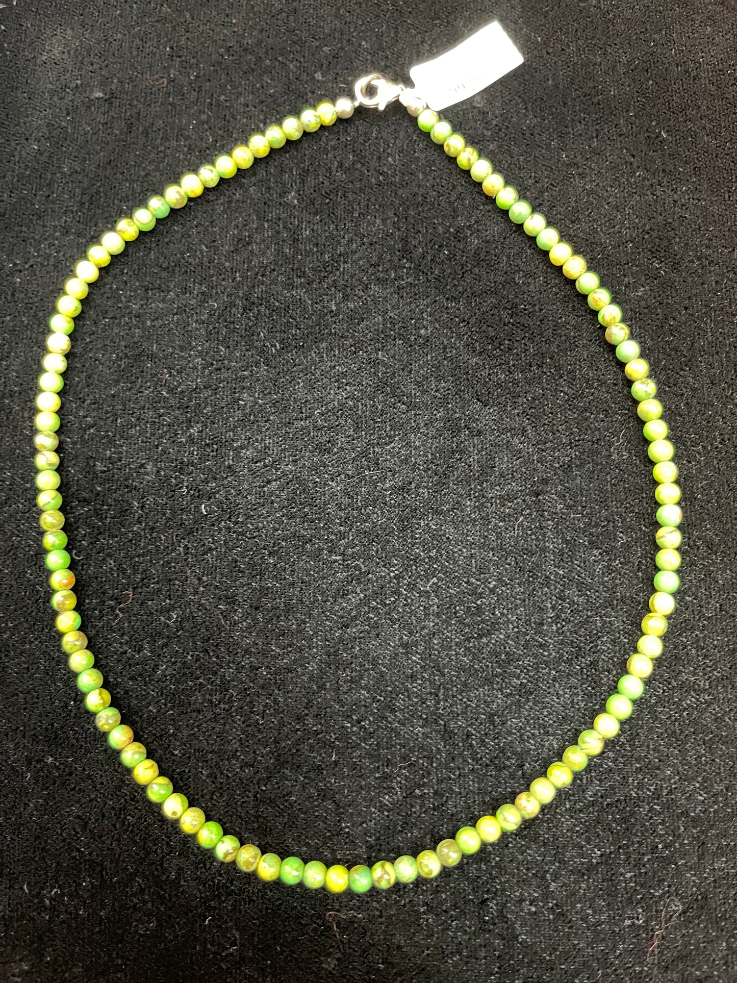 16” 4mm Lime Green Turquoise Necklace
