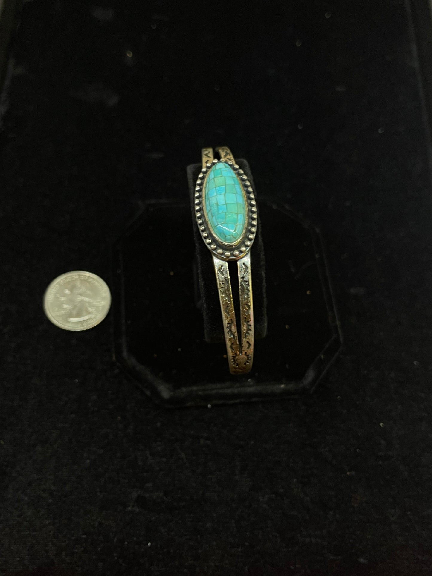 Vintage Turquoise Inlay Bracelet