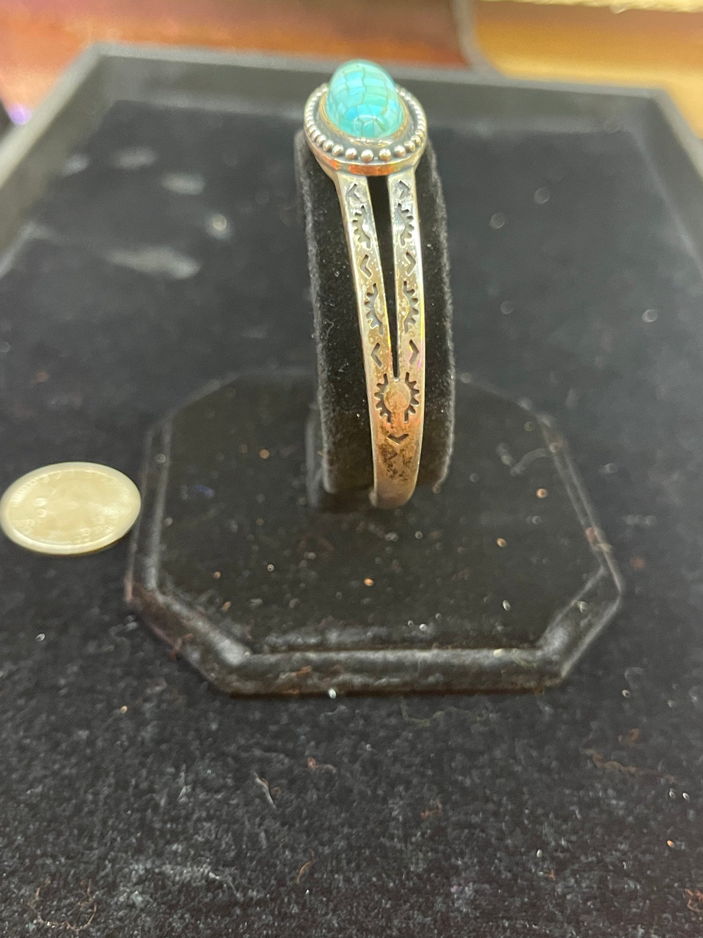 Vintage Turquoise Inlay Bracelet