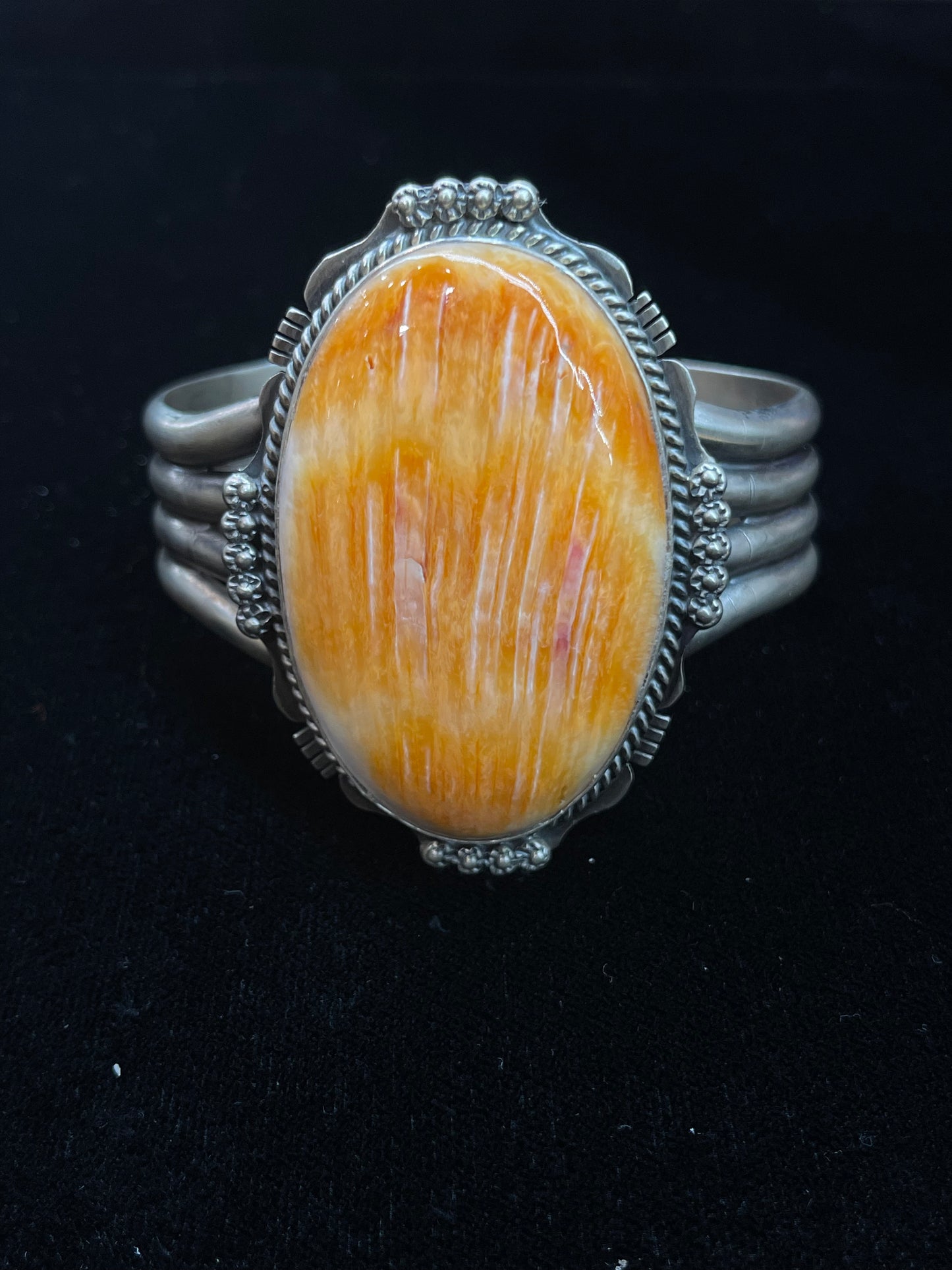 7” Big Spiny Oyster Cuff by J. Nelson, Navajo
