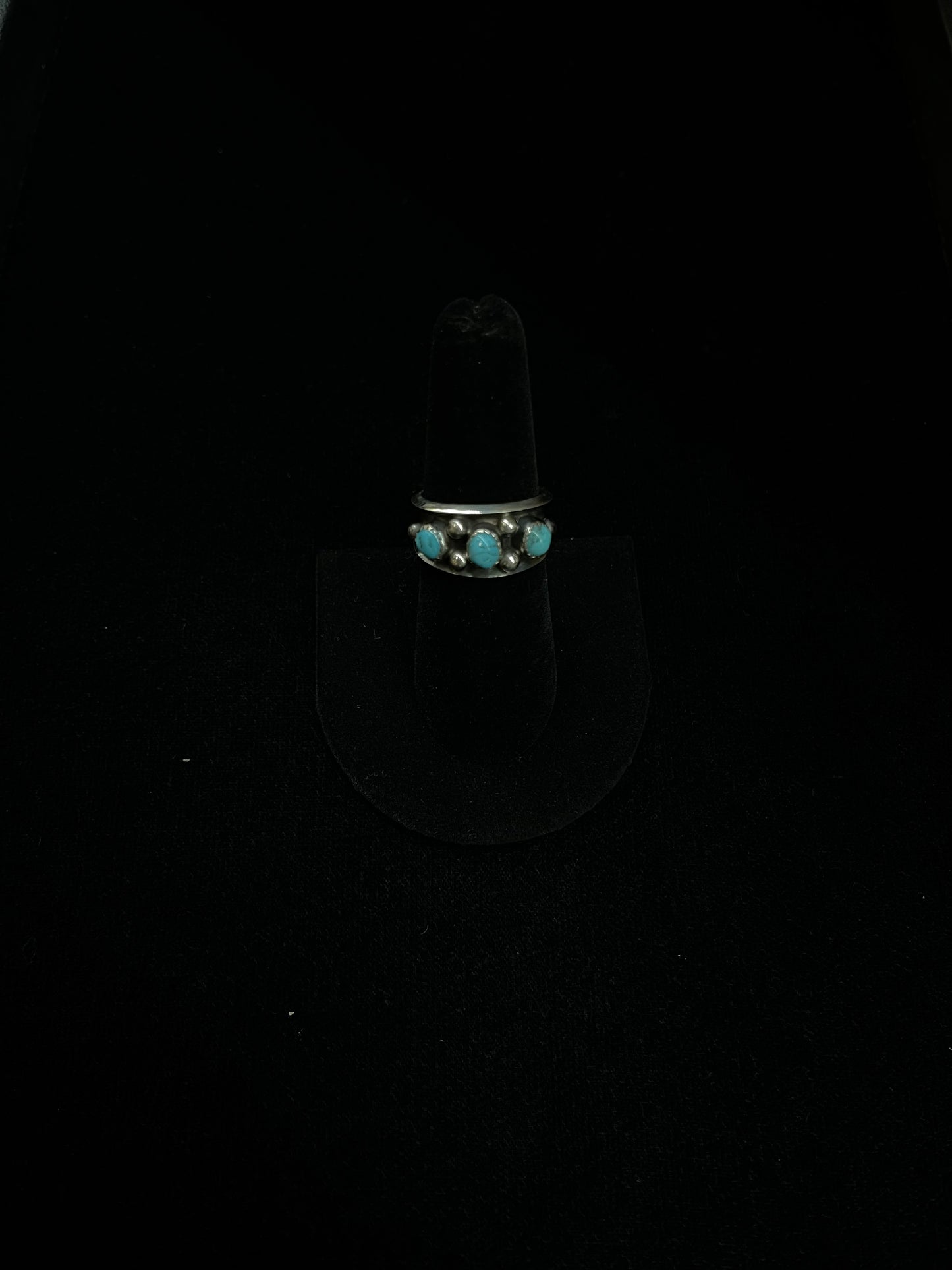 3 Stone Turquoise Ring by Paul Largo, Navajo