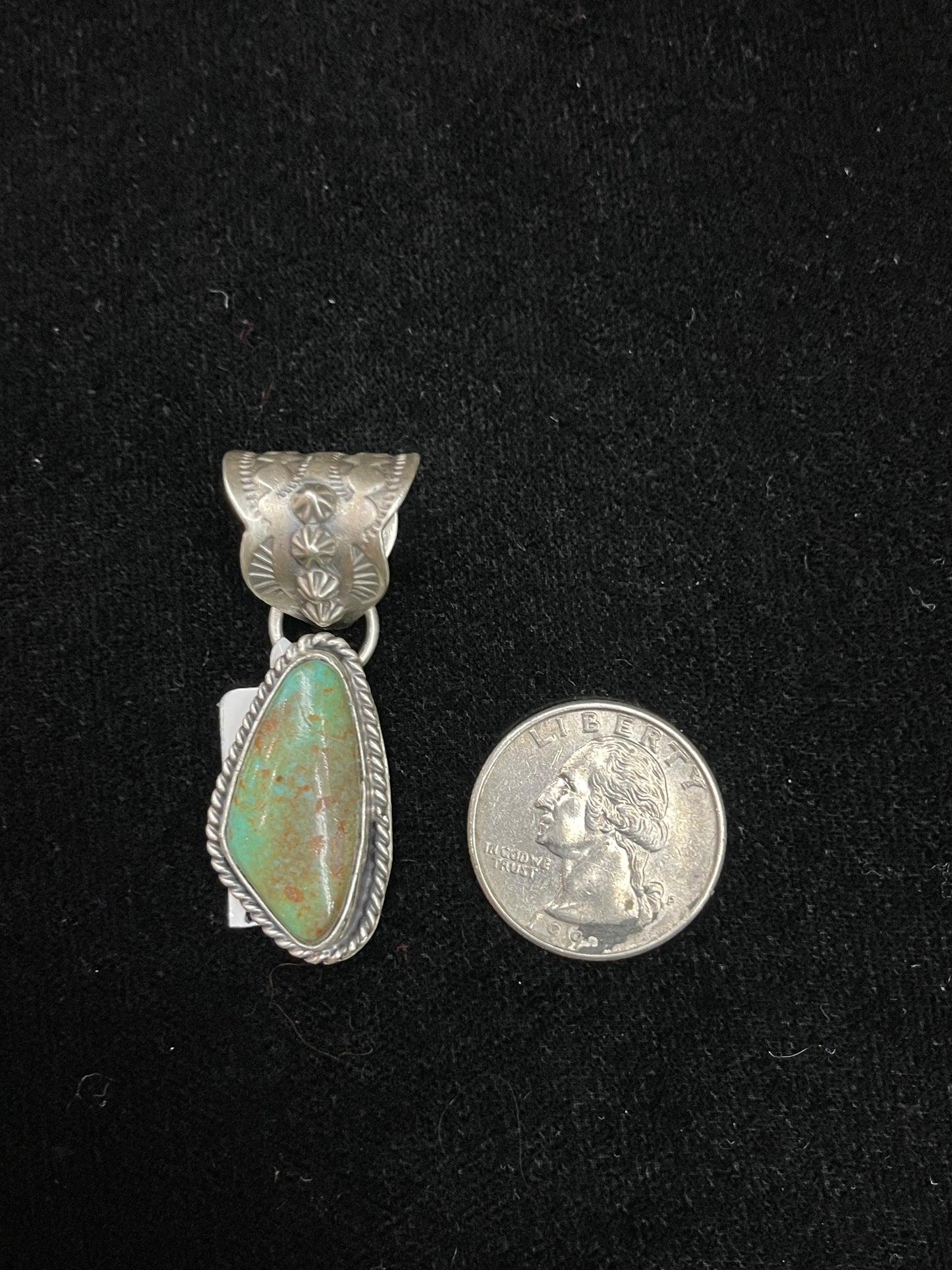 Turquoise Pendant with 12mm Bale by Phil Nez, Navajo