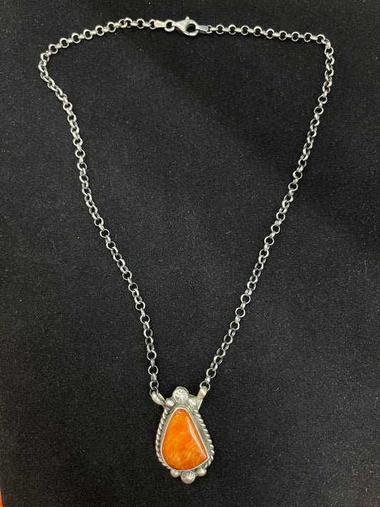 16" Spiny Oyster Necklace by Augustine Largo, Navajo