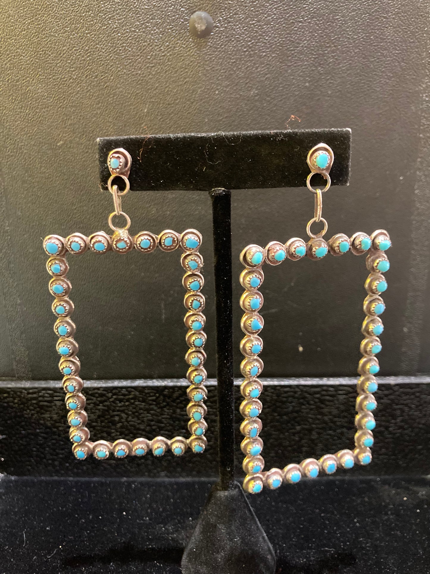 Sleeping Beauty Turquoise Rectangle Earrings