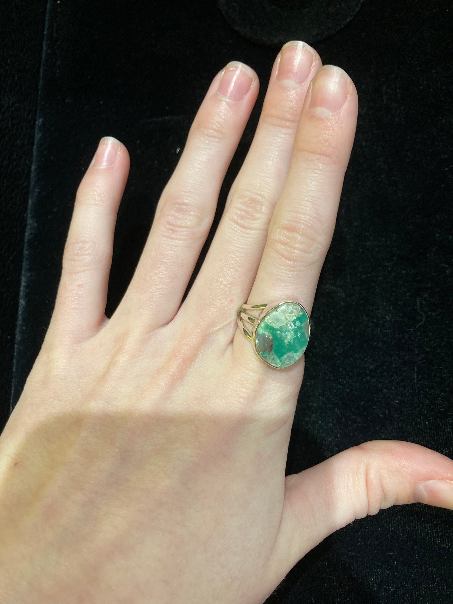 Smooth Edge Turquoise Oval Ring