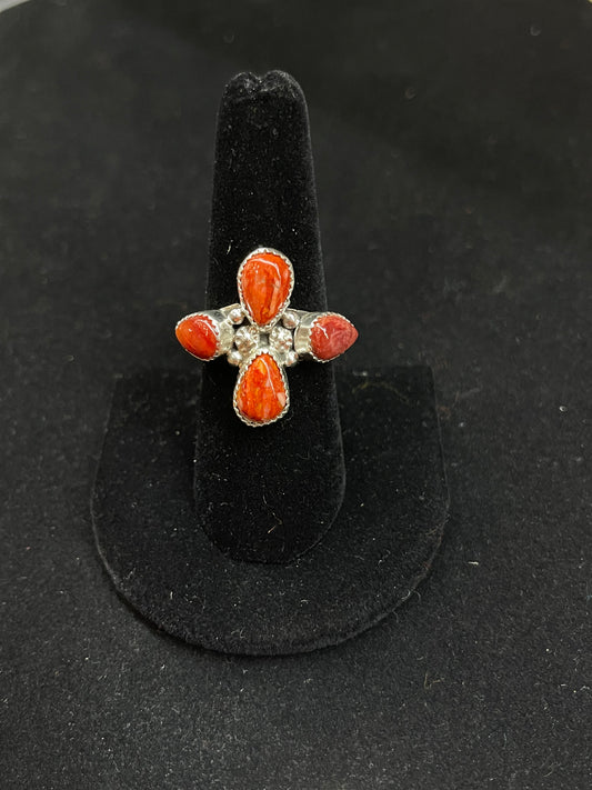 8.0 Multi Stone Spiny Oyster Ring by Maritta Martinez, Navajo