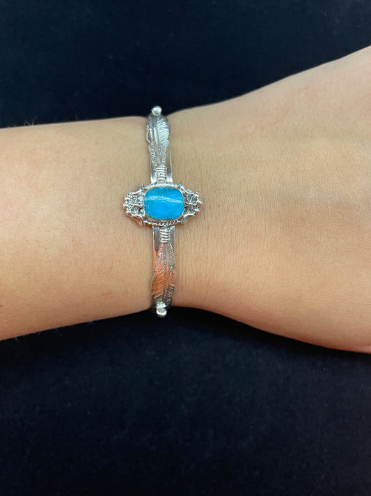 6 1/2"-7" Turquoise Cuff by Bobby Platero, Navajo