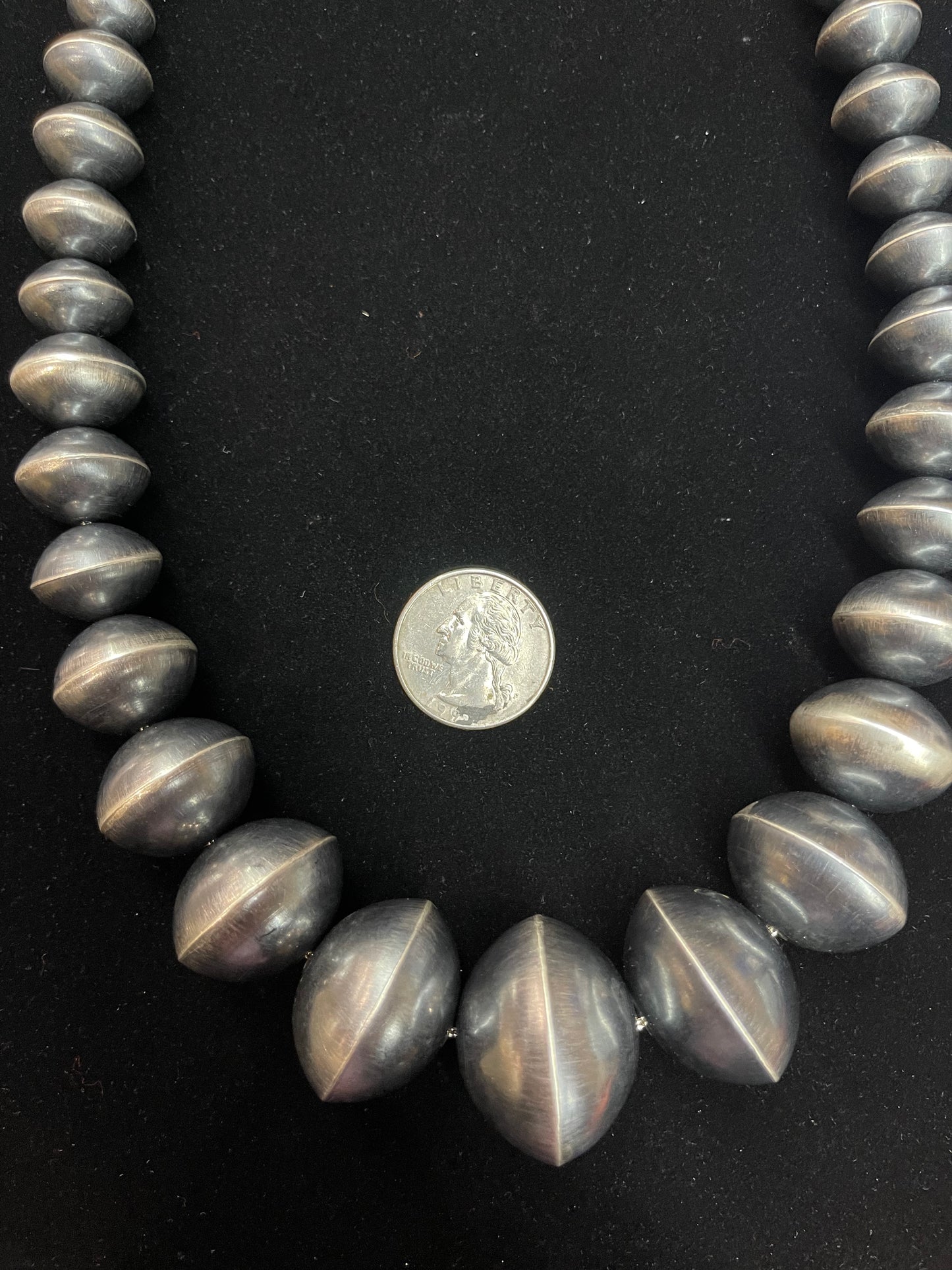 22" Handmade Graduated Navajo Pearls by Austin Haley, Navajo