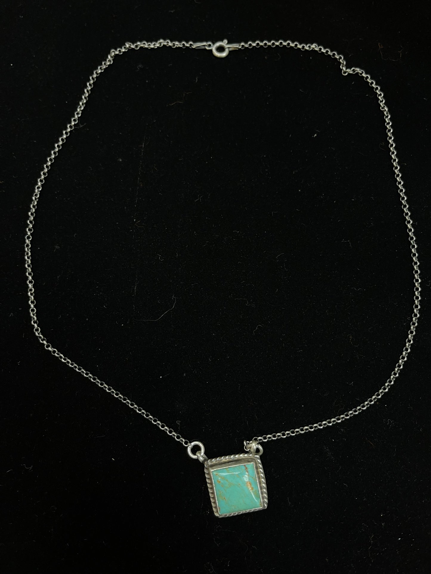 18" Kingman Turquoise Necklace by Sheryl Kee, Navajo