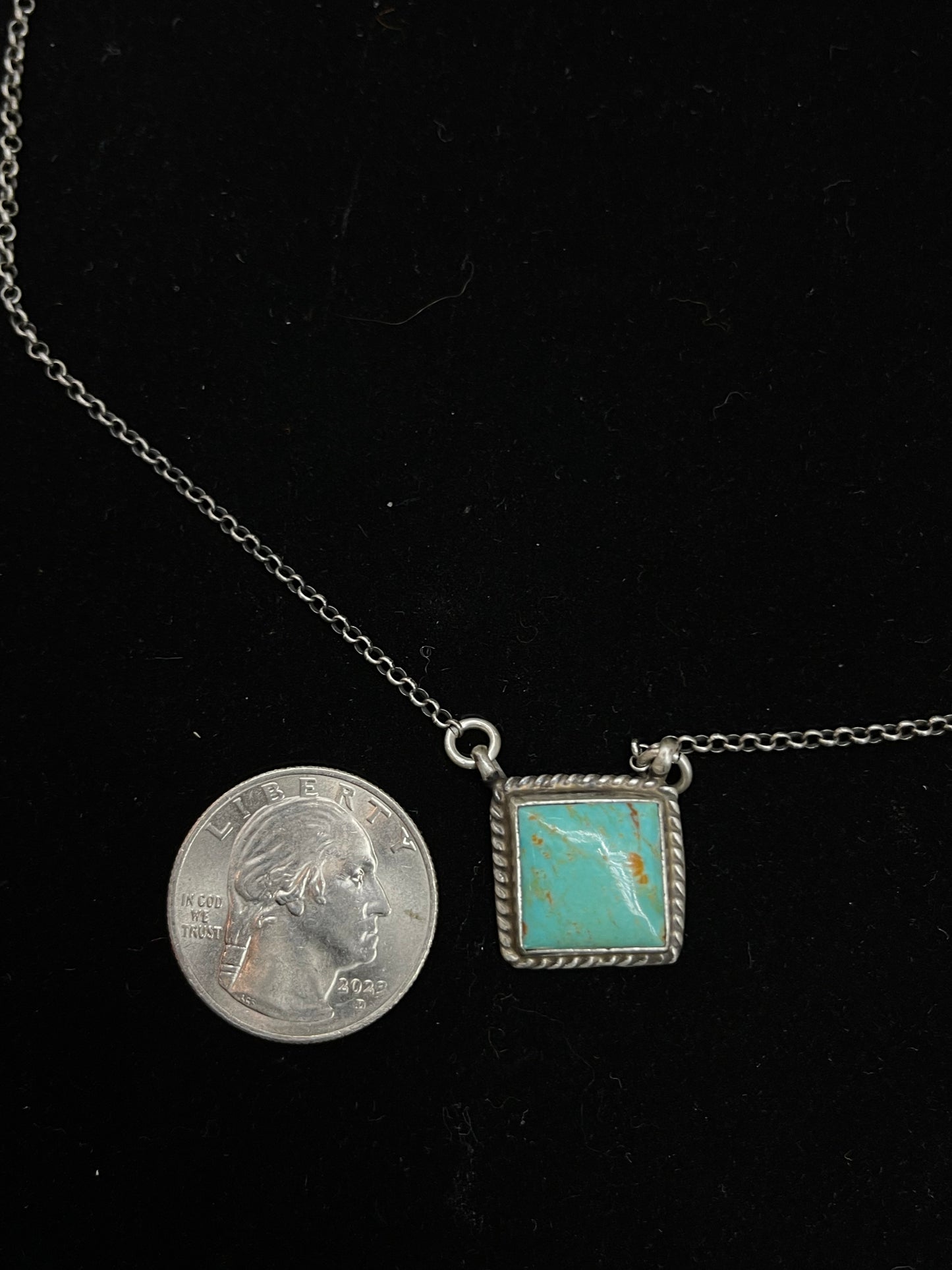 18" Kingman Turquoise Necklace by Sheryl Kee, Navajo
