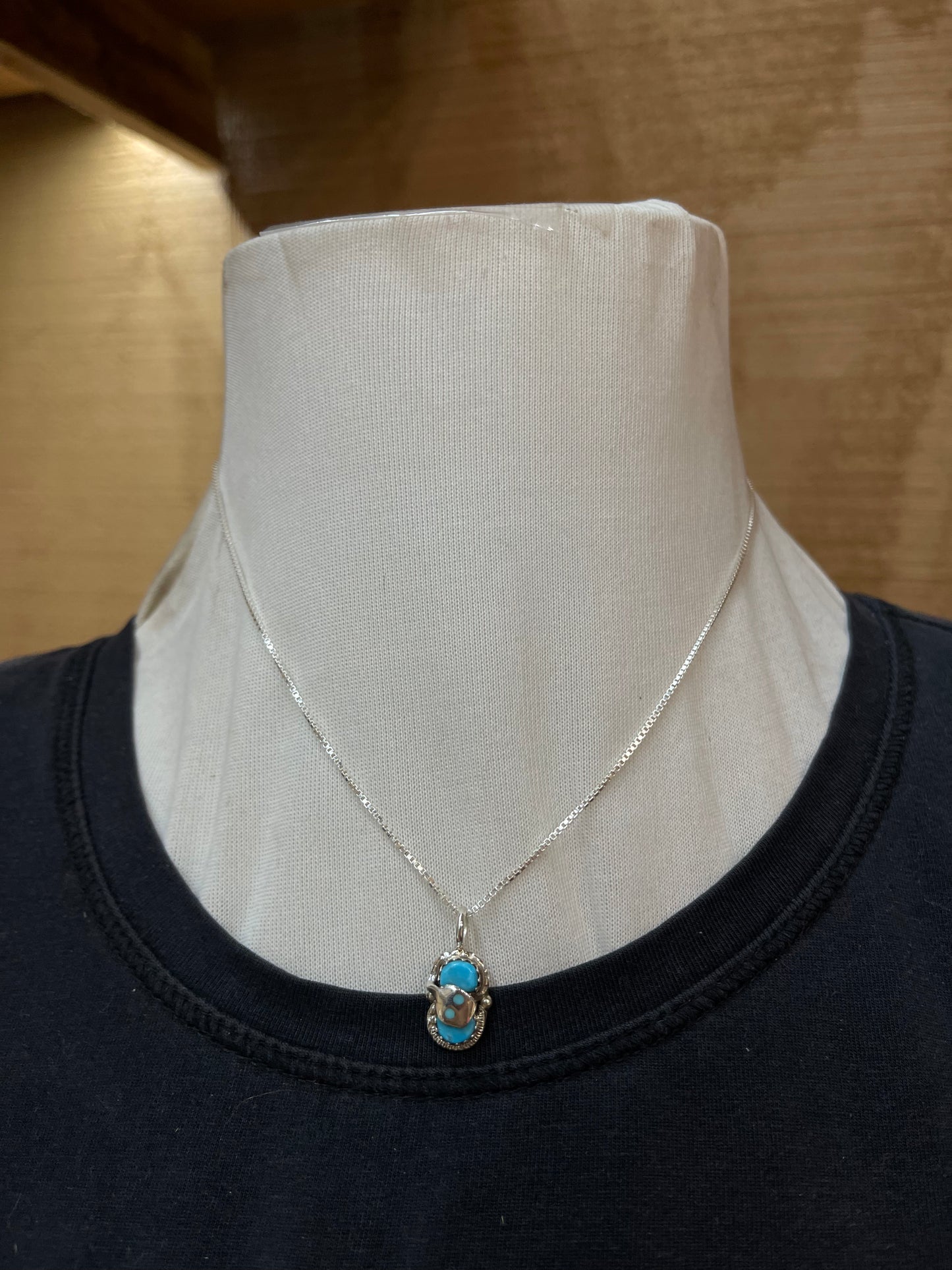 Turquoise Snake Necklace by Joy Calavaza, Zuni