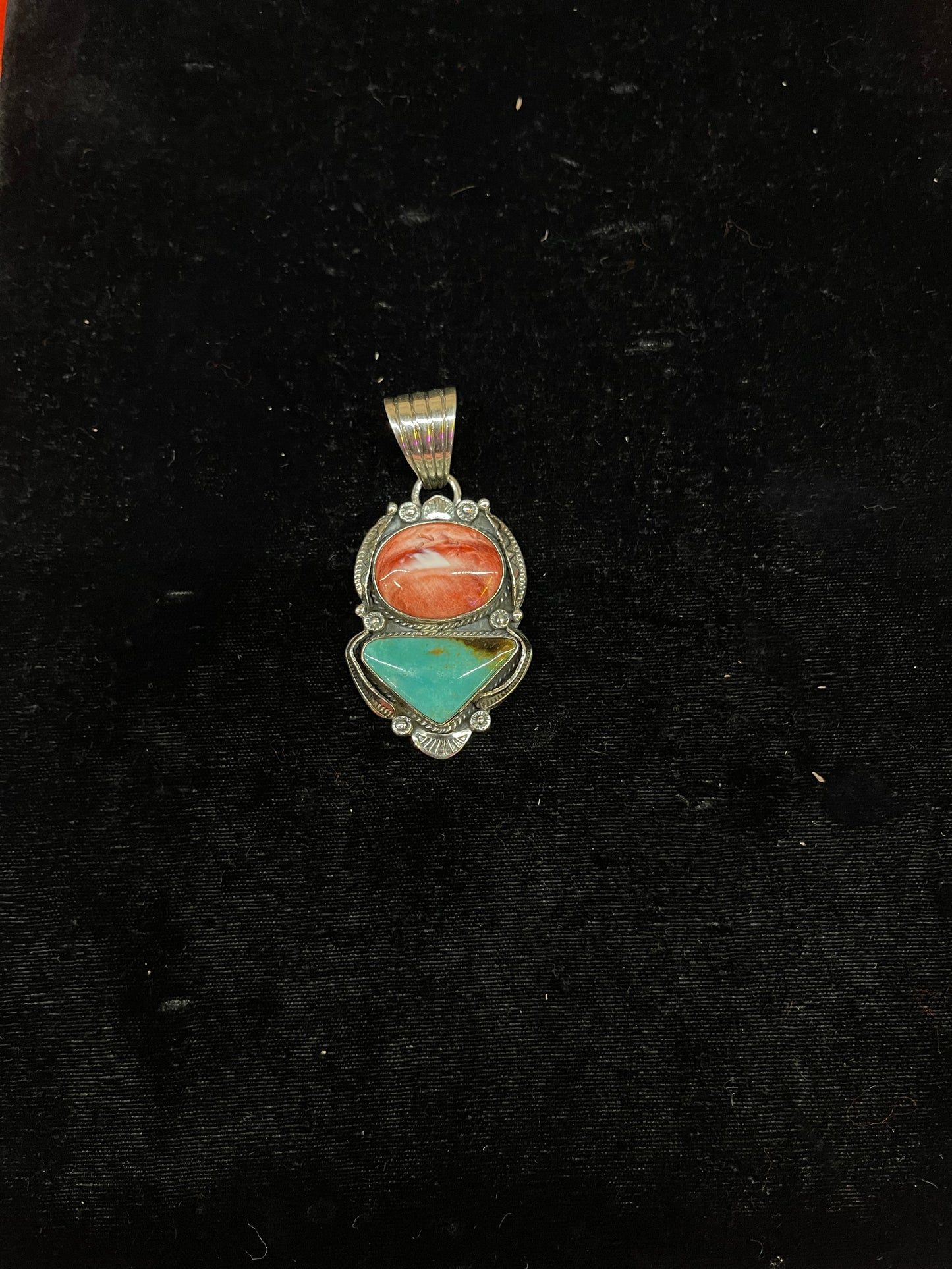 Spiny Oyster Kingman Turquoise Pendant