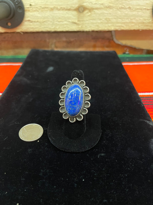 Adjustable Oval Lapis Ring