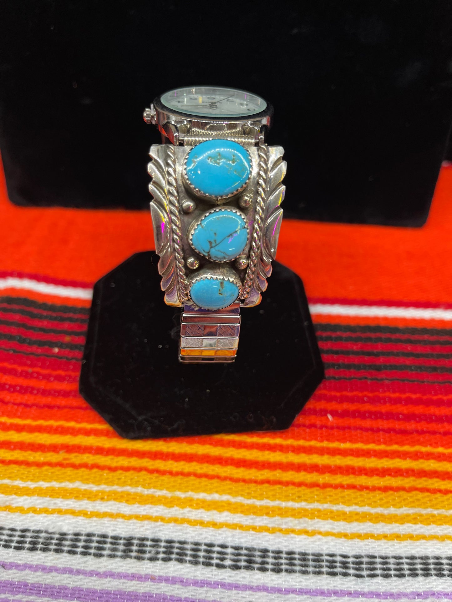 Watch with Turquoise and Silver Band