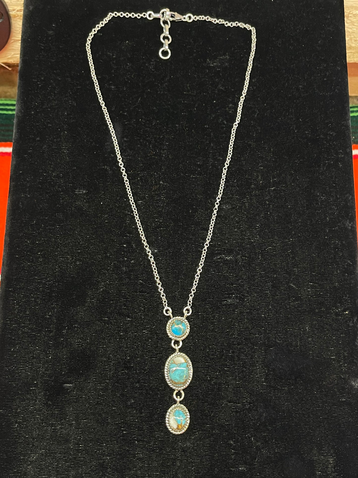 Spiny Turquoise Drop Down Necklace