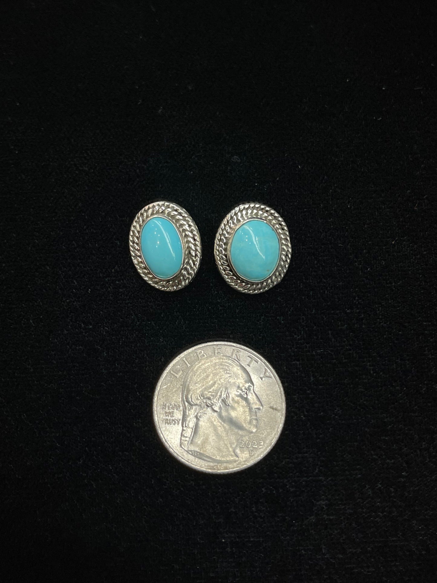 Oval Kingman Turquoise Post Earrings