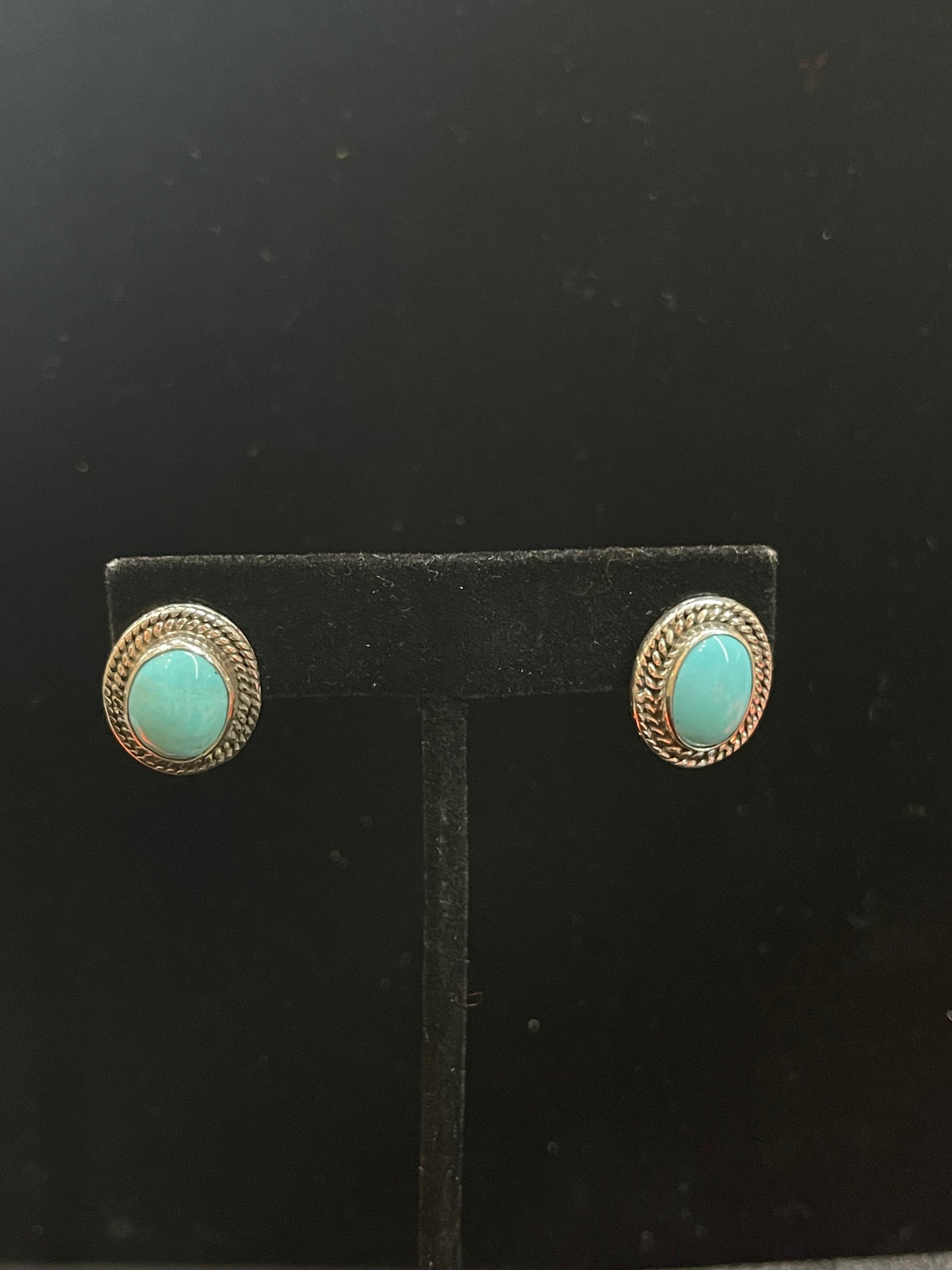 Oval Kingman Turquoise Post Earrings