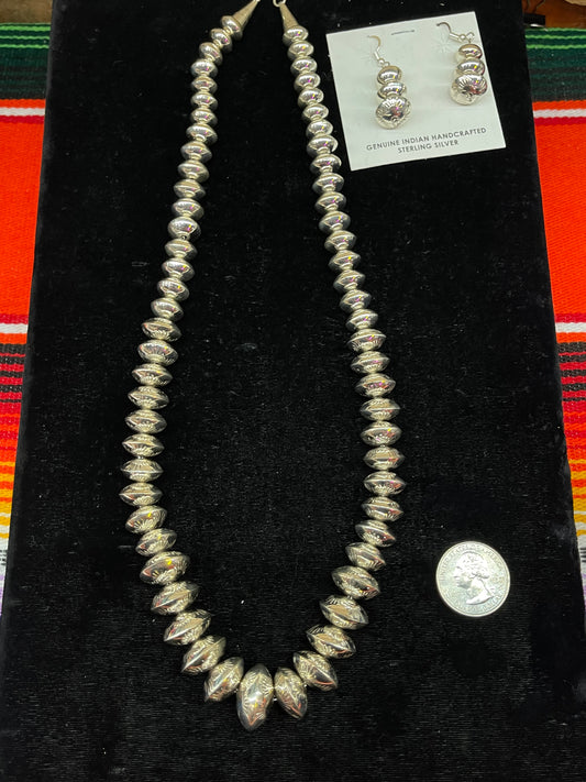 Navajo Pearl Necklace and Earrings