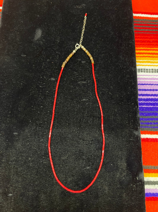 Coral with Pin Shell Necklace