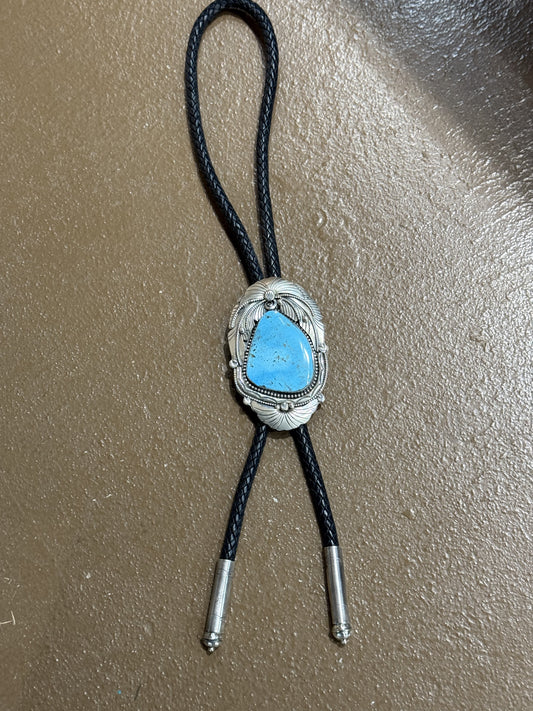 Blue Kingman Turquoise Bolo Tie