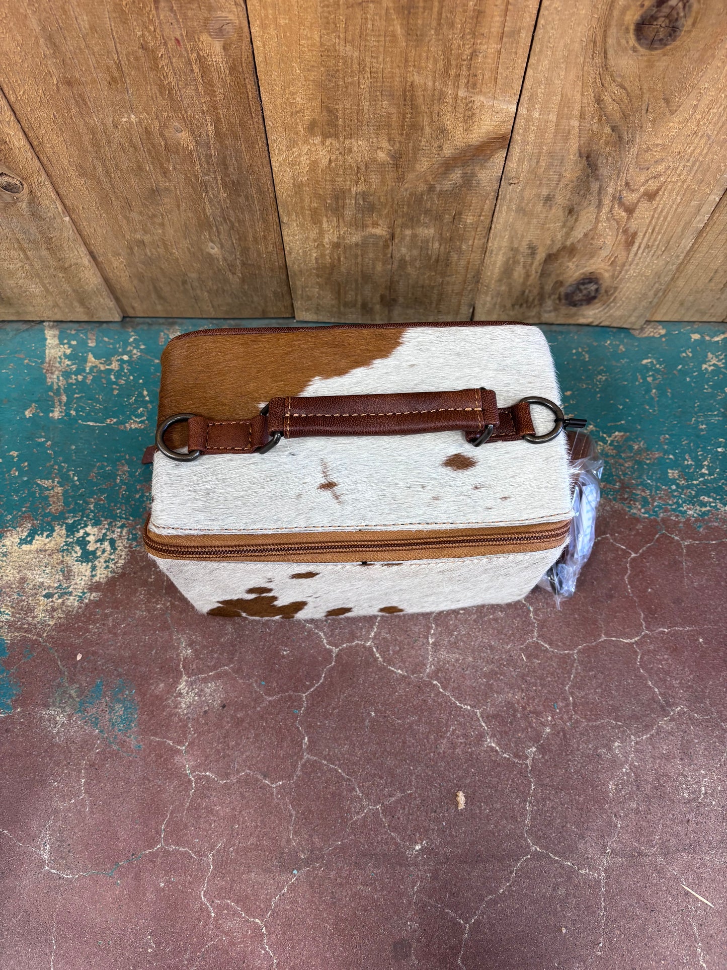 Rectangular Cowhide Make Up Bag/Travel Case