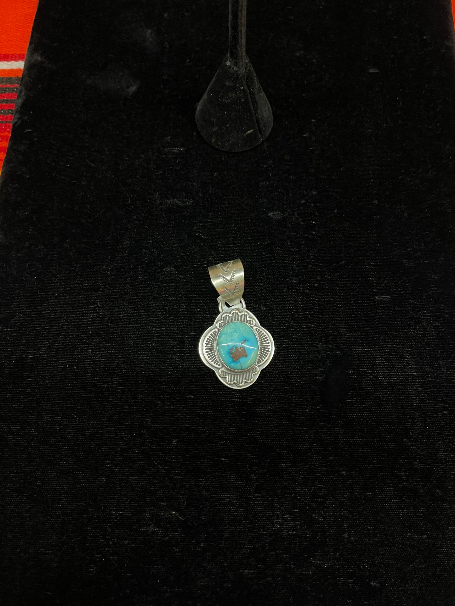 Lone Mountain Turquoise Circle Pendant