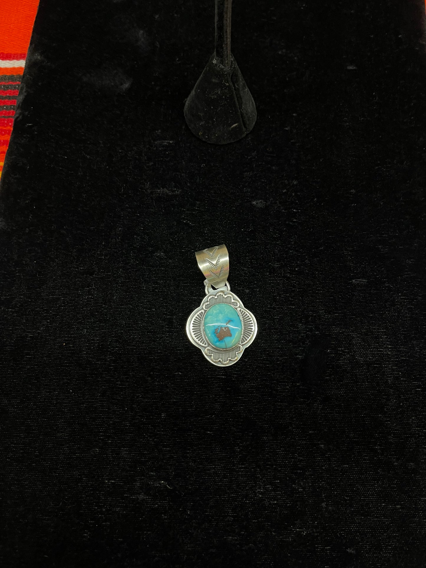 Lone Mountain Turquoise Circle Pendant