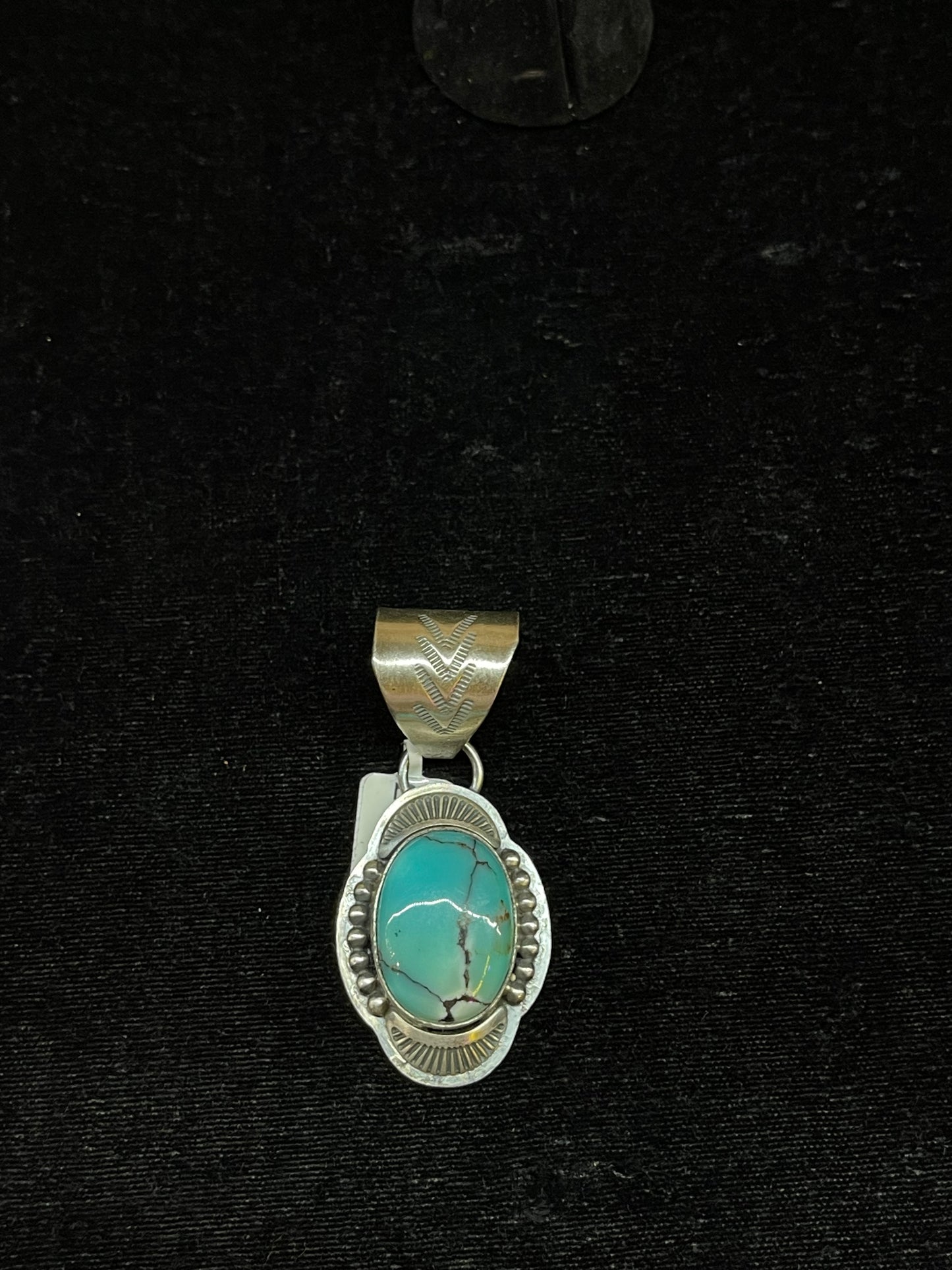 Lone Mountain Turquoise Oval Pendant by Zia