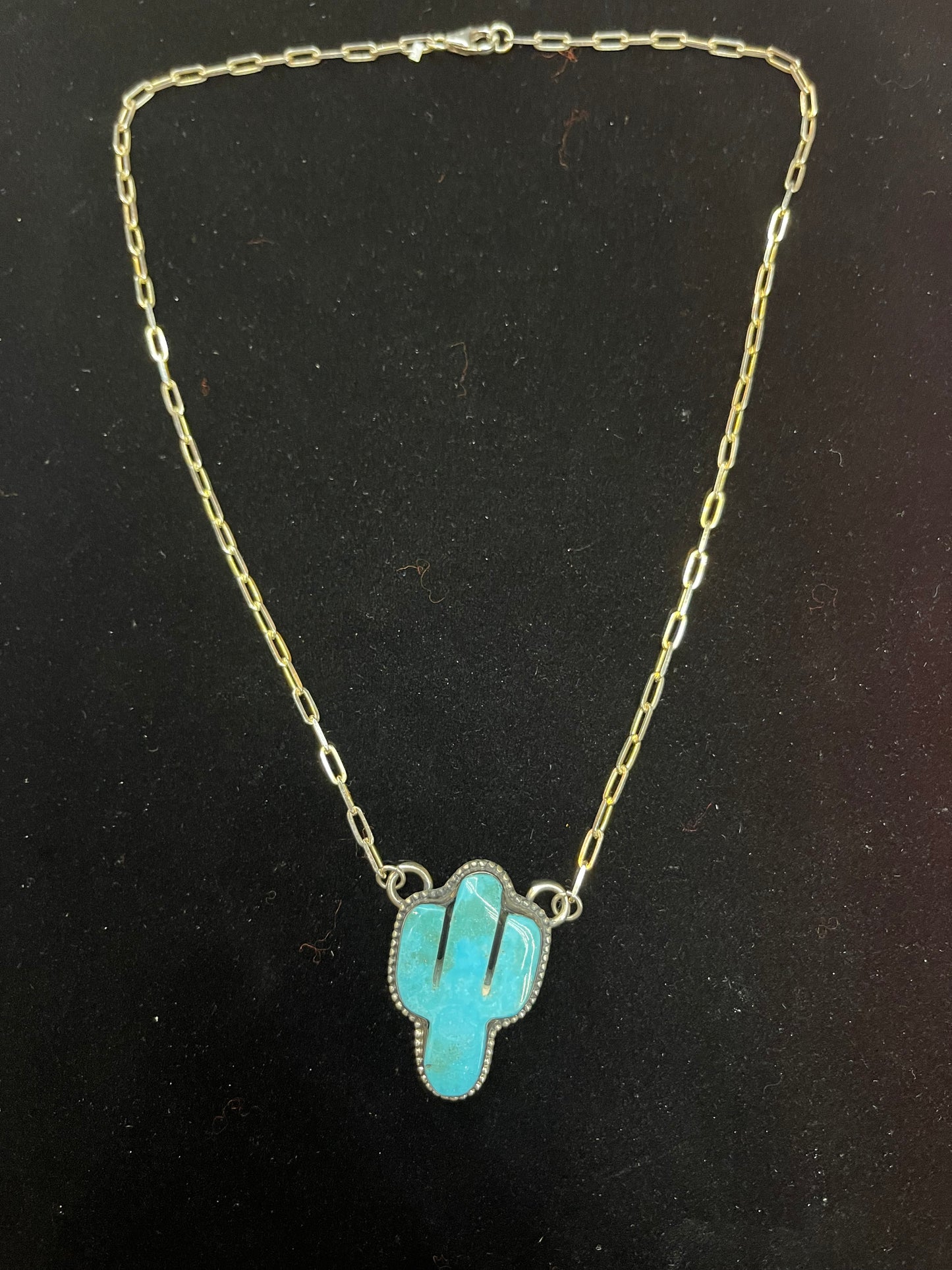18" Kingman Turquoise Cactus Necklace