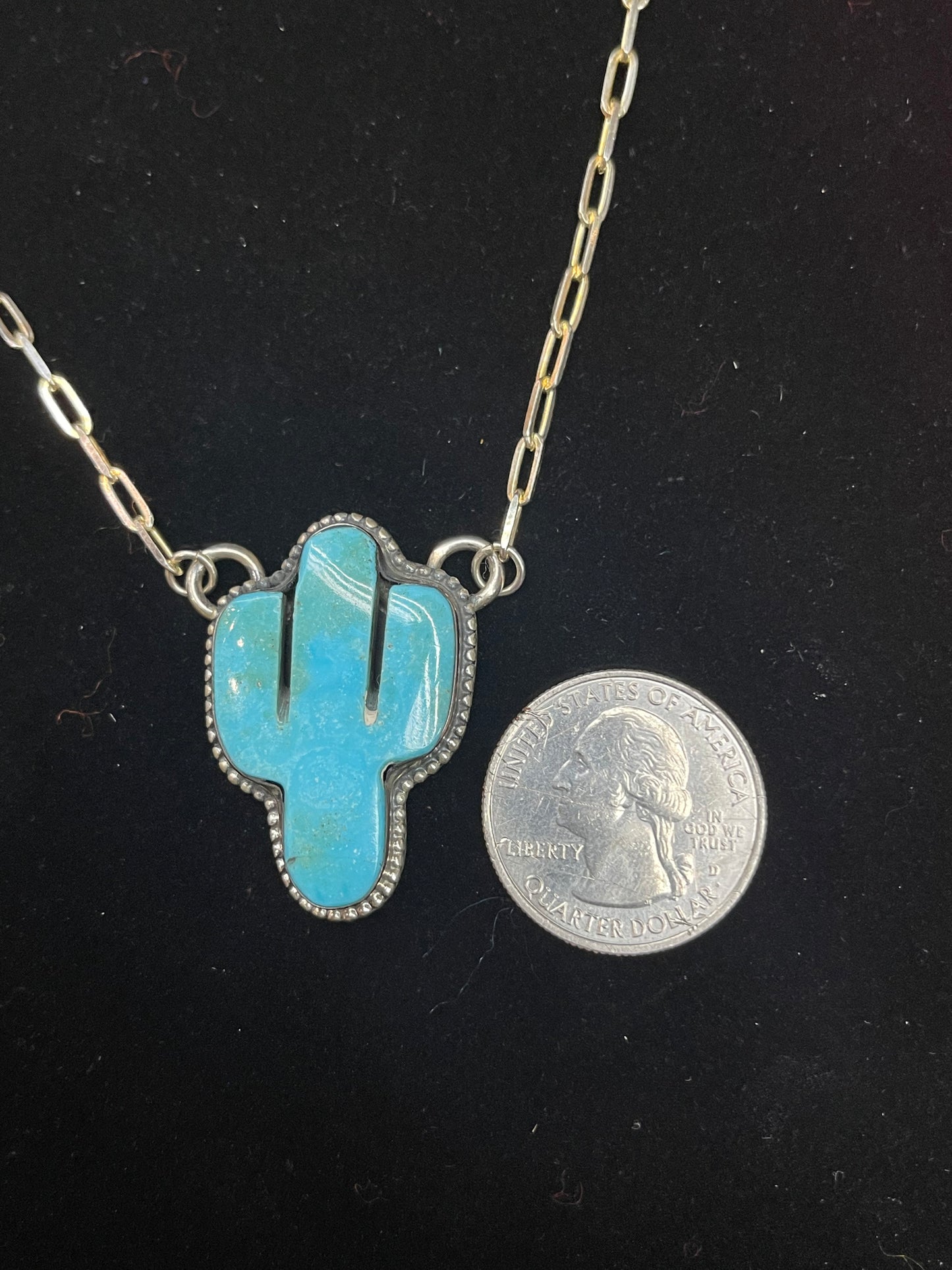 18" Kingman Turquoise Cactus Necklace