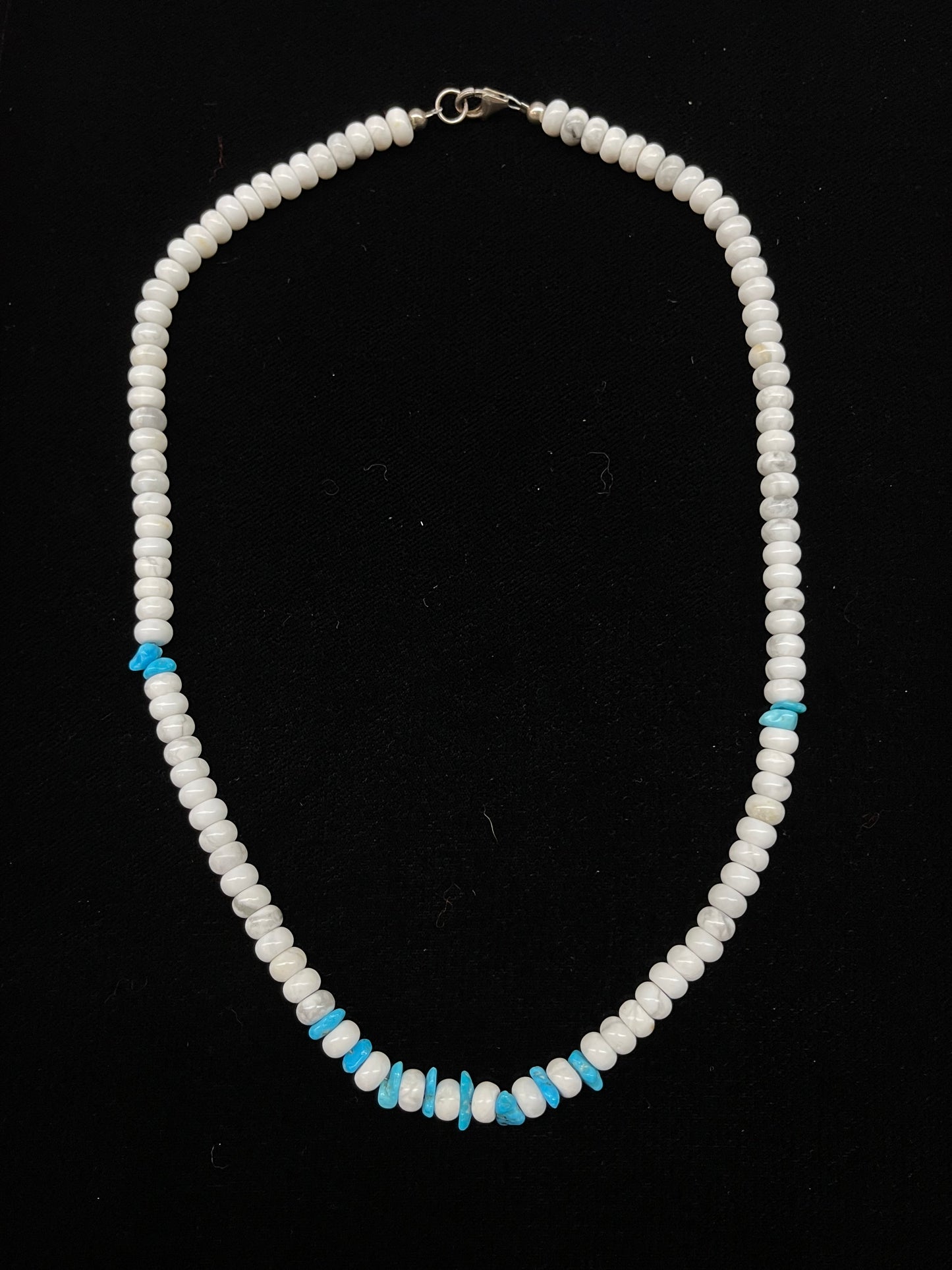 18" 6mm Howlite Beads and Sleeping Beauty Turquoise Nuggets