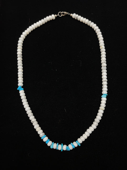18" 6mm Howlite Beads and Sleeping Beauty Turquoise Nuggets