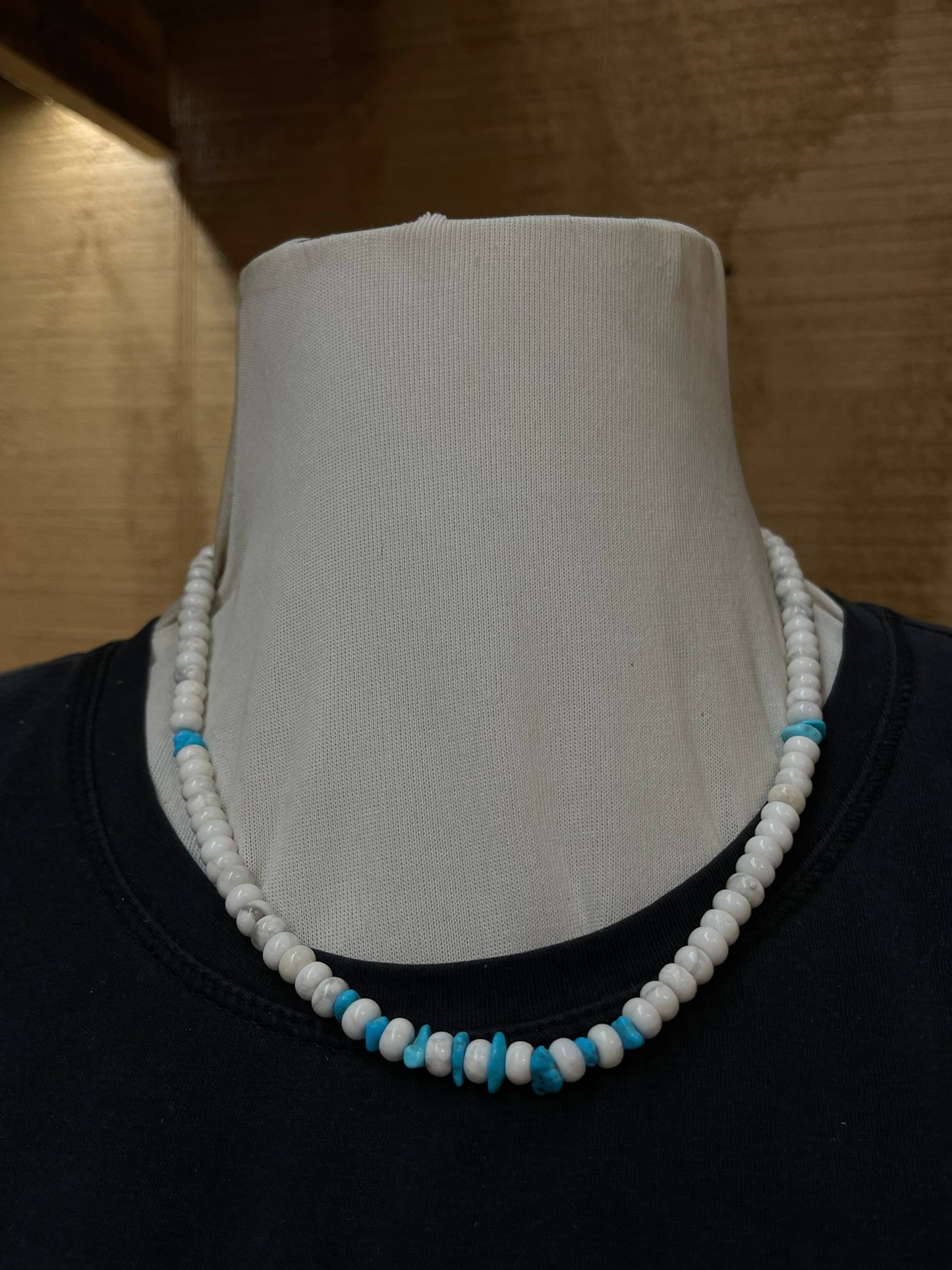 18" 6mm Howlite Beads and Sleeping Beauty Turquoise Nuggets