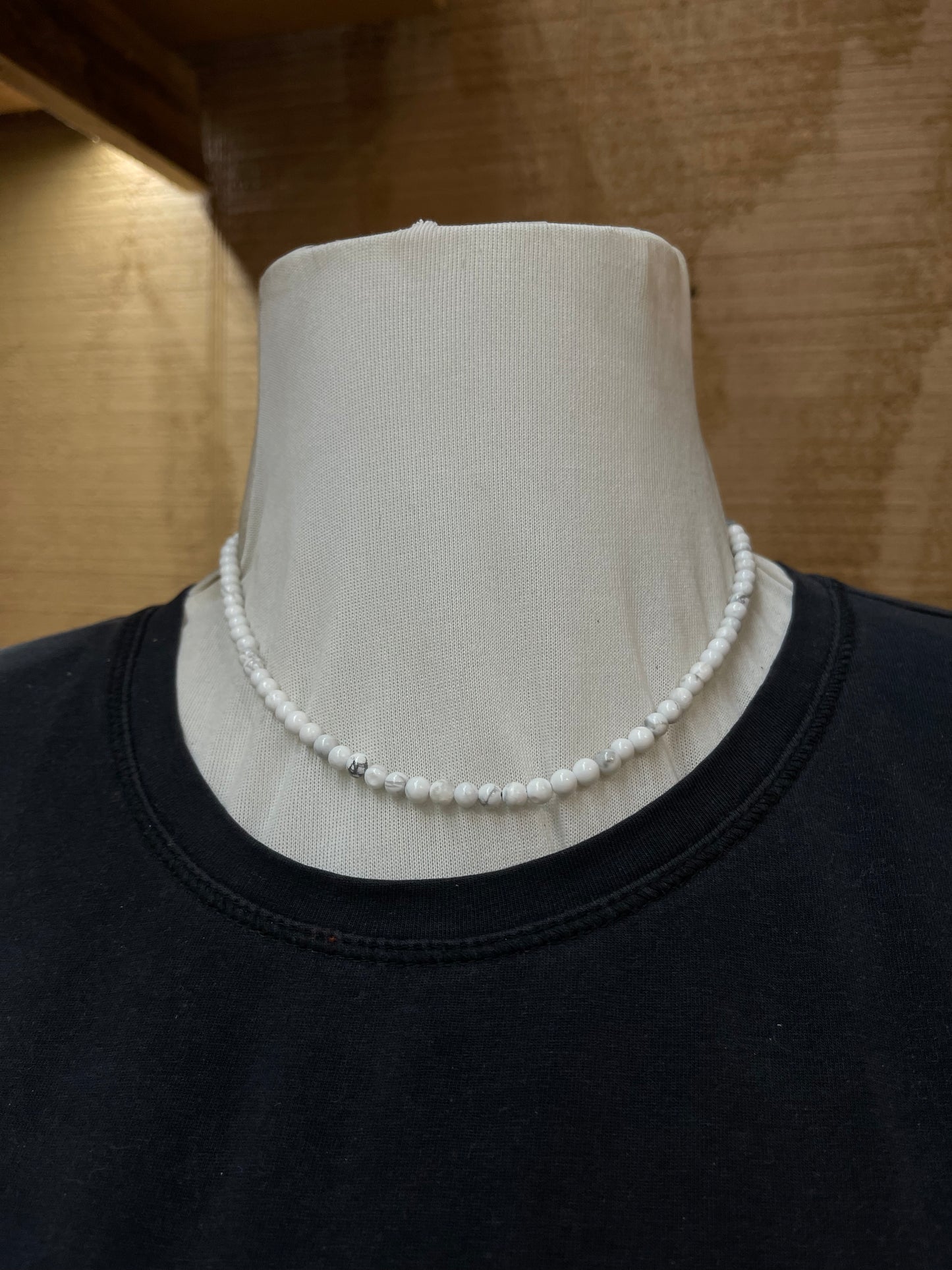 16” 5mm Howlite Necklace