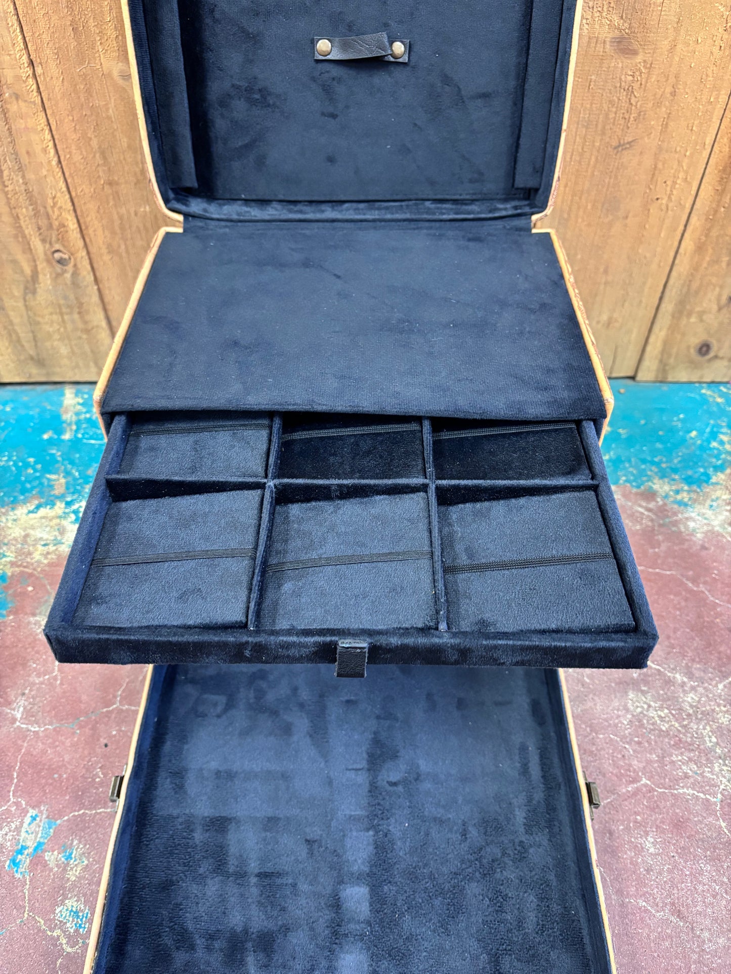 Cowhide Train Case Jewelry Box