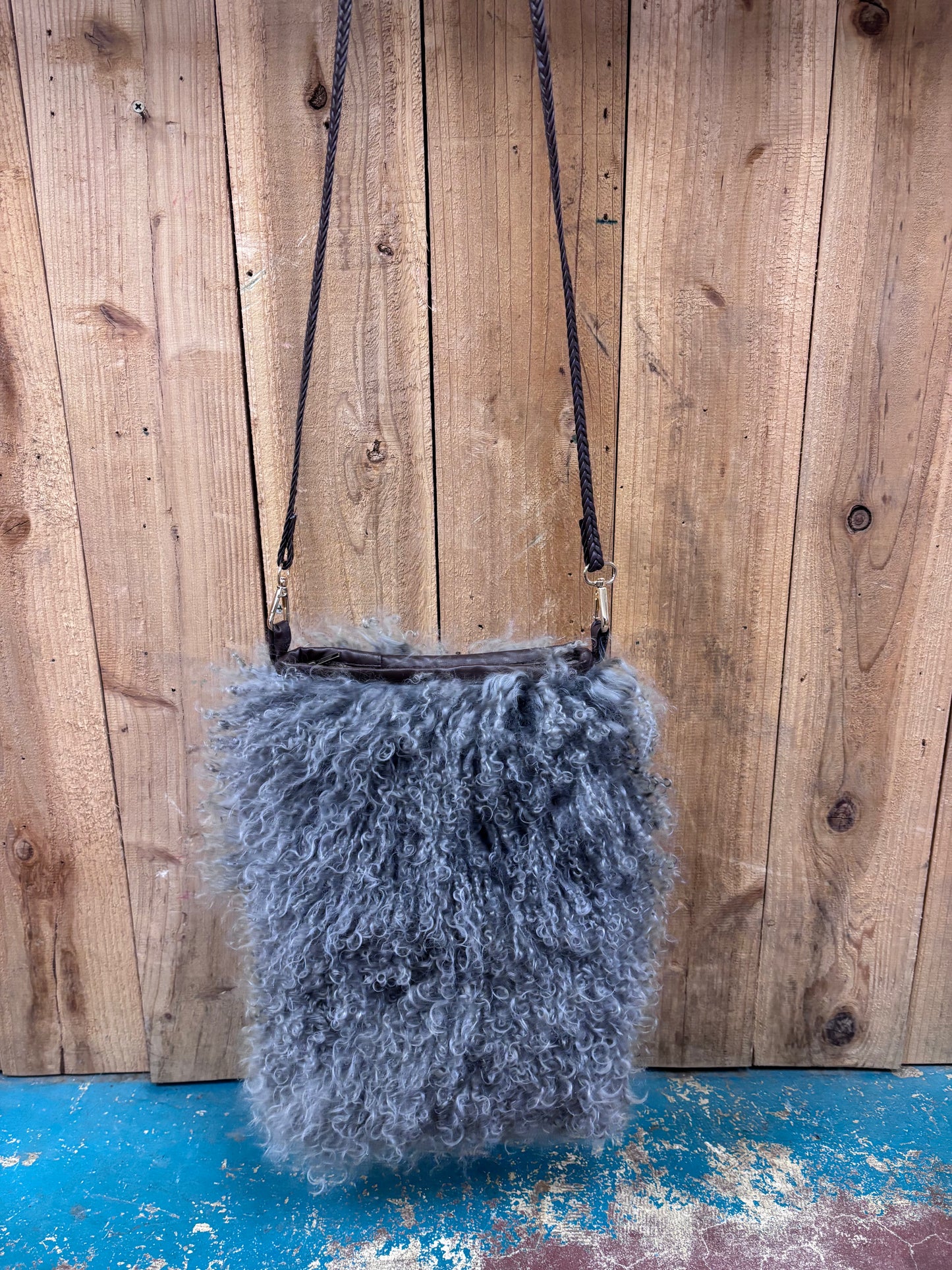 Angora Hair Crossbody Purse