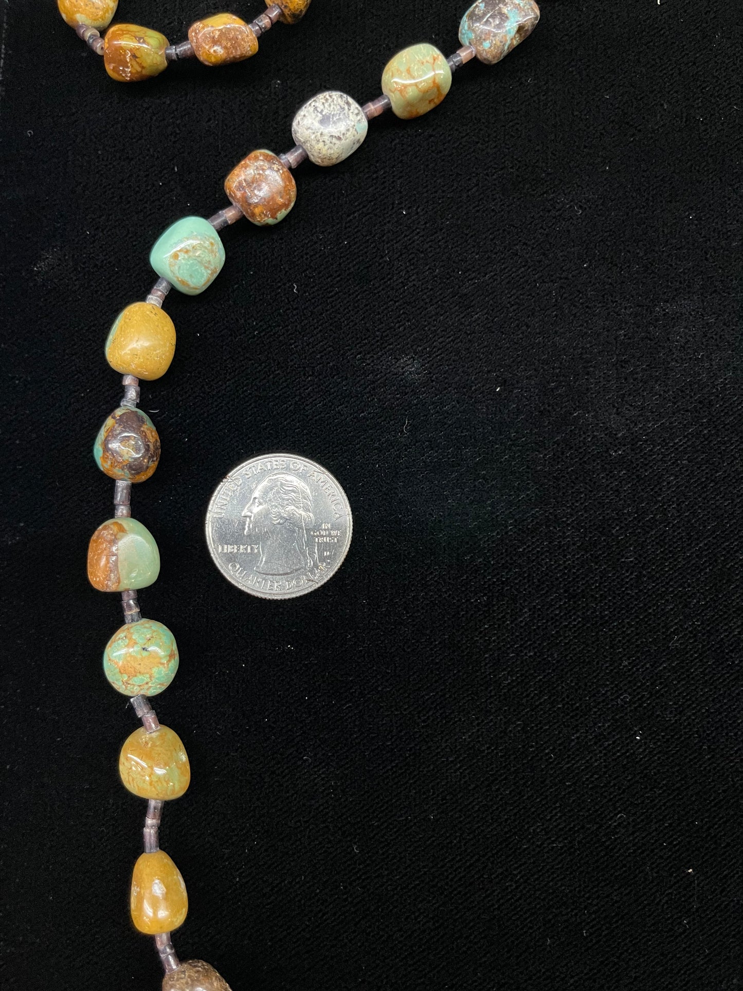 40" Royston Turquoise Nuggets and Pinshell Beads
