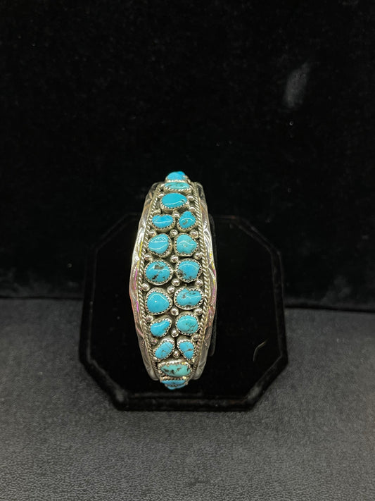 6.5" Sleeping Beauty Cuff Bracelet by Anita Whitegoat, Navajo