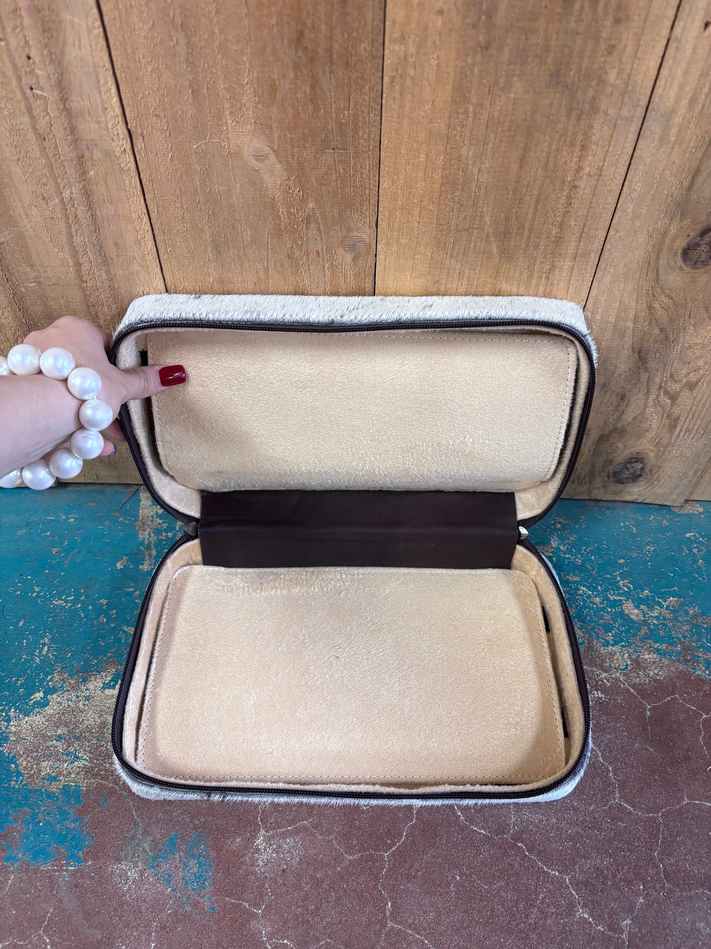 Rectangular Cowhide Jewelry Box
