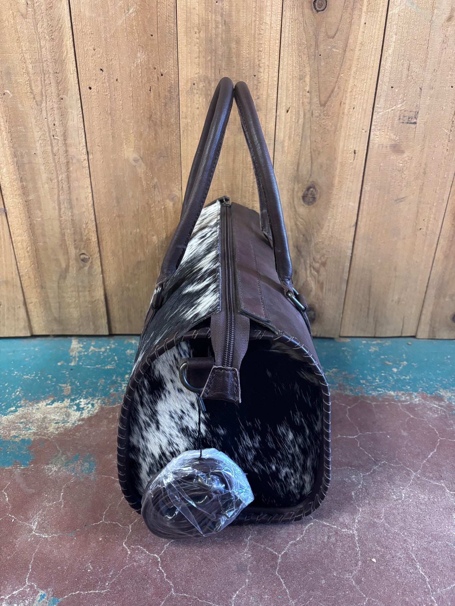 Large Black And White Cowhide Speedy Bag Leather Purse