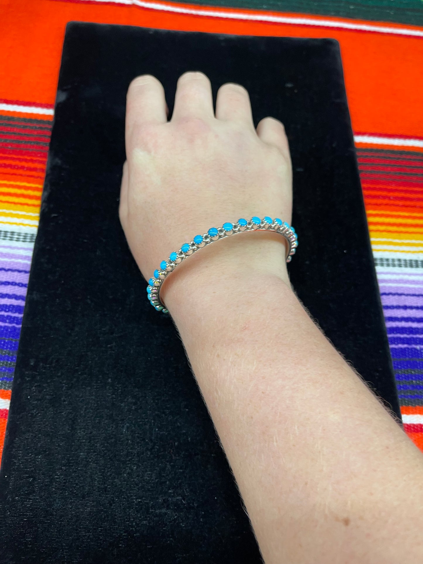 Sleeping Beauty Turquoise Bangle by Gaynell Parker & Shona Yazzle